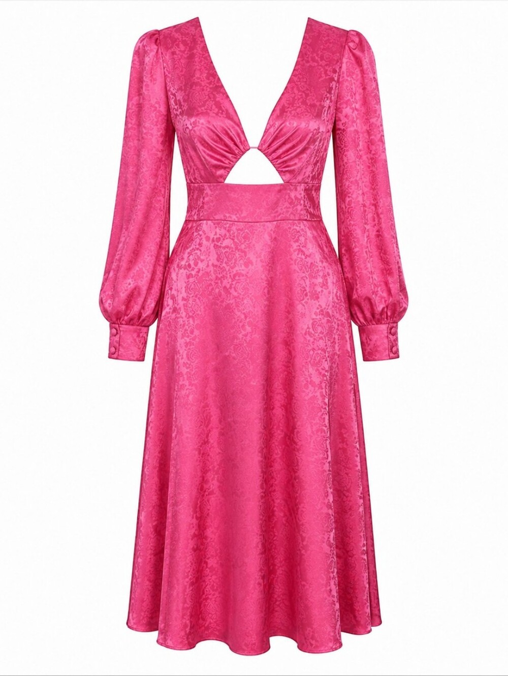 WINDSOR | Kaci Formal Satin Pink Floral Cutout Whimsigoth Prom Party Dress | XL